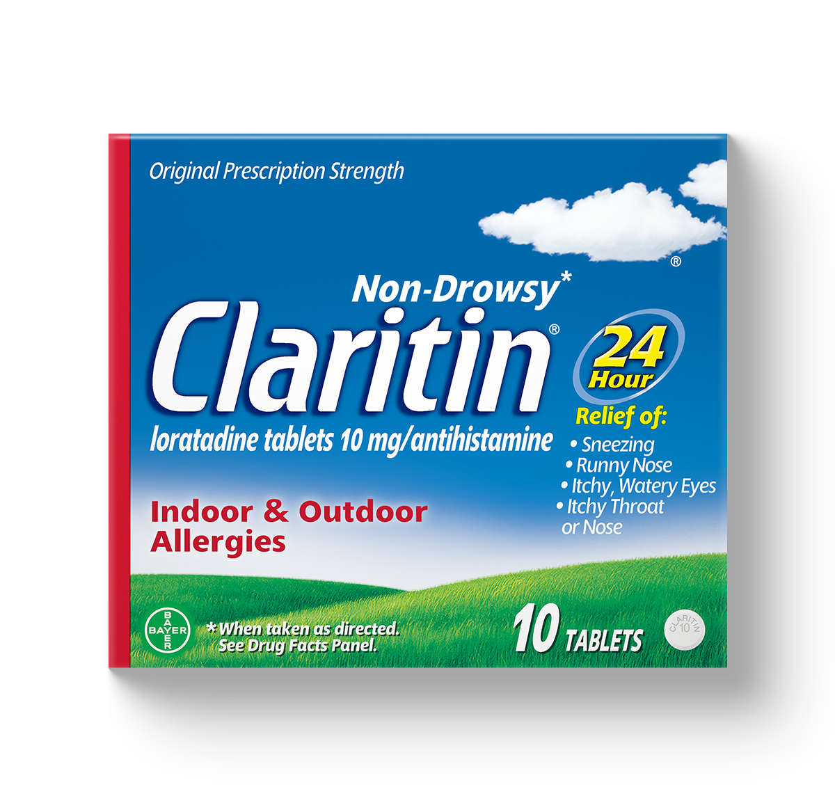 blue carton of Claritin® Tablets 24-Hour